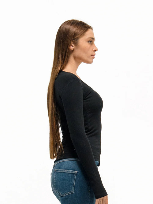 Top col carré manches longues - ELEM