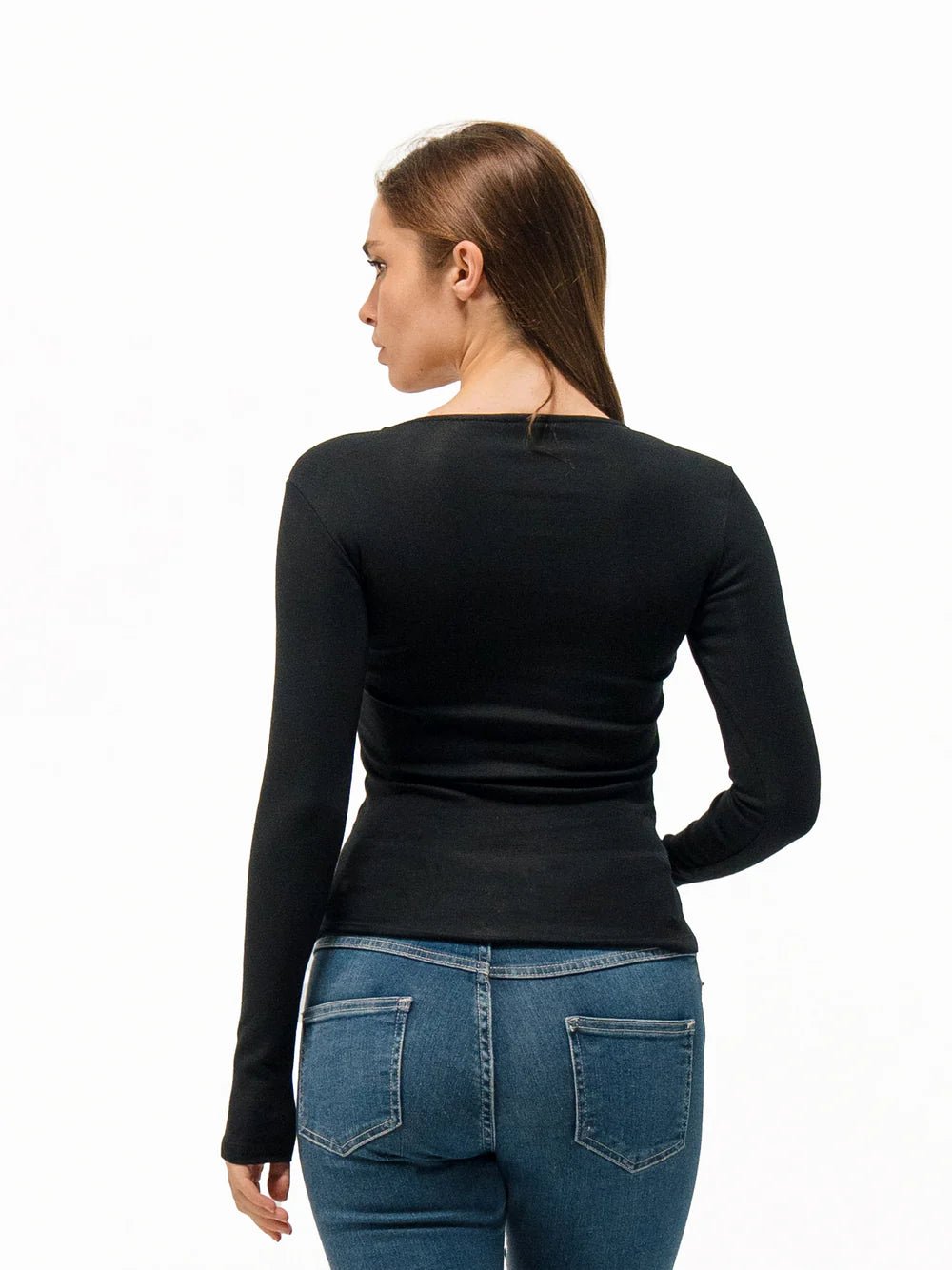 Top col carré manches longues - ELEM