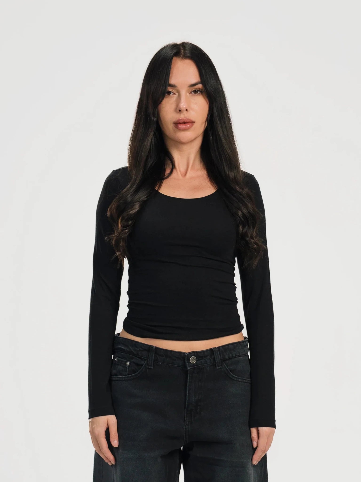 Top col U manches longues - ELEM