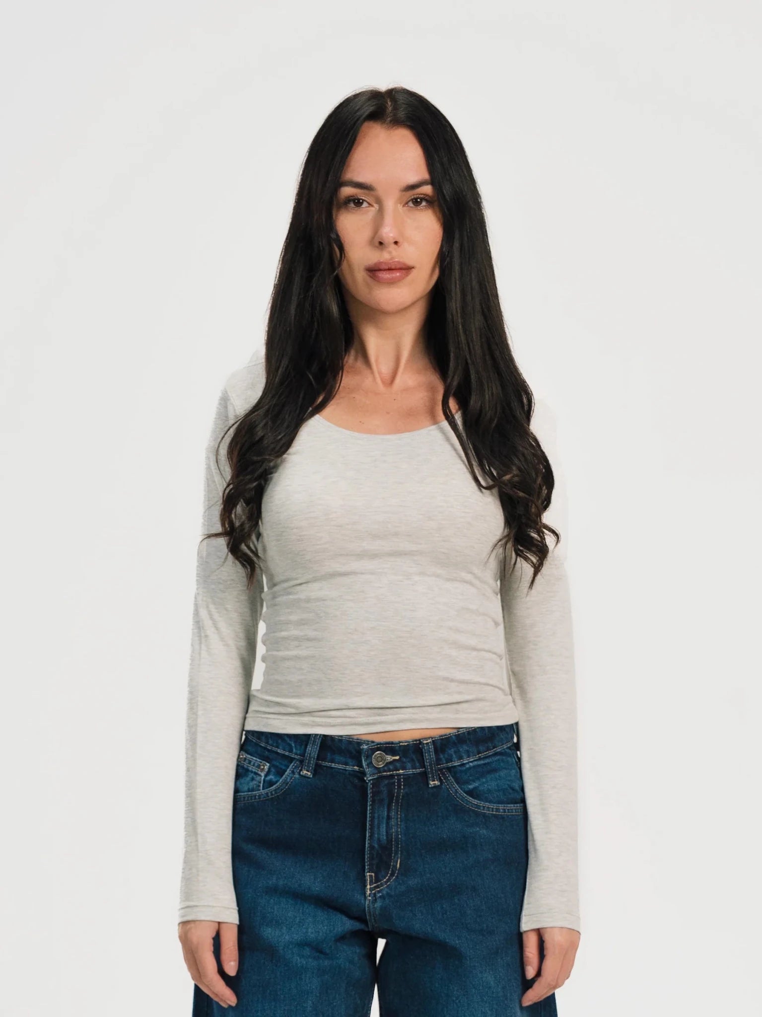 Top col U manches longues - ELEM