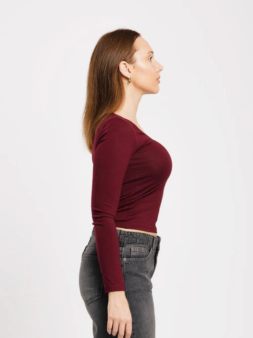 Top col U manches longues - ELEM