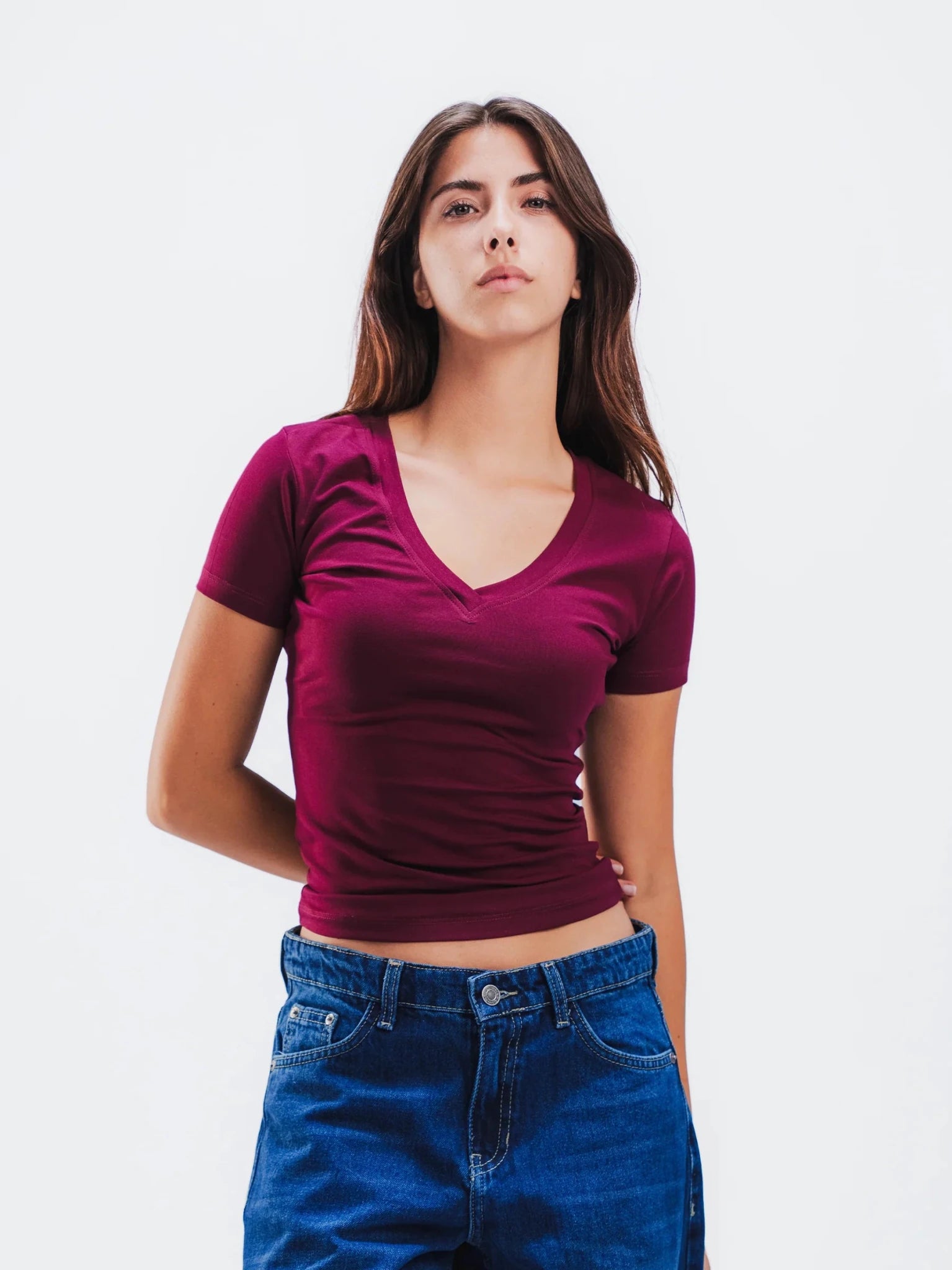 Top col V manches courtes - ELEM