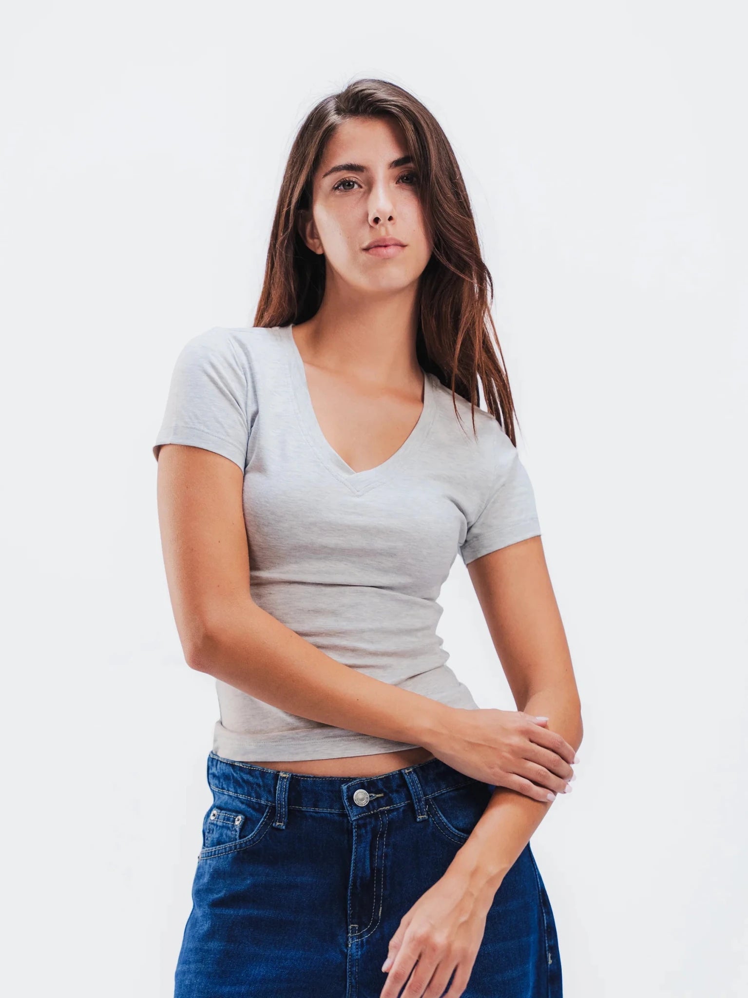 Top col V manches courtes - ELEM