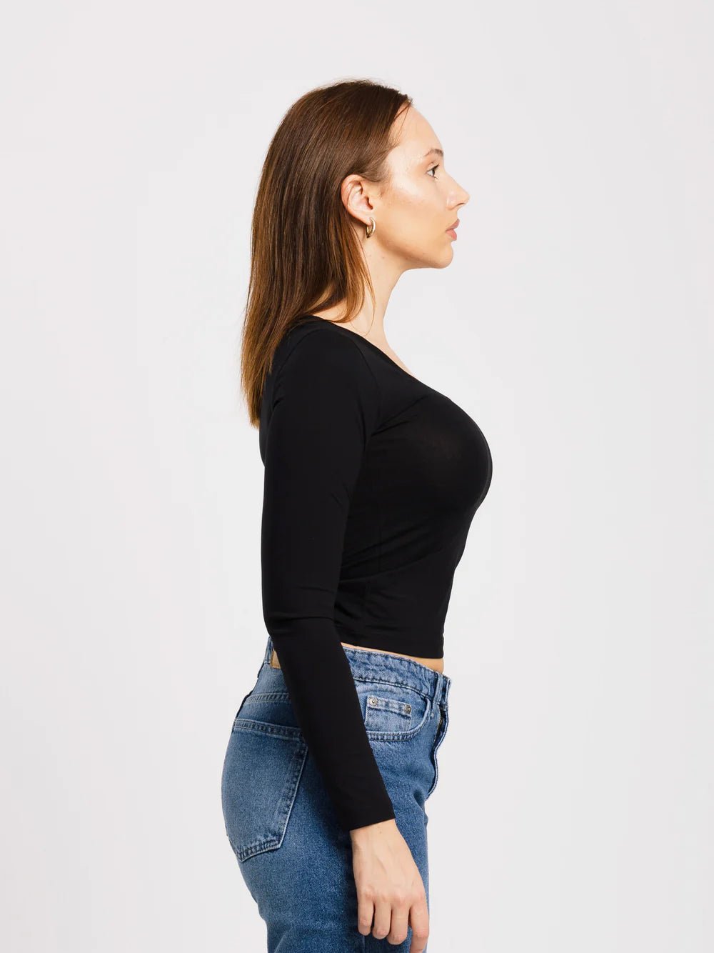 Top col V manches longues - ELEM