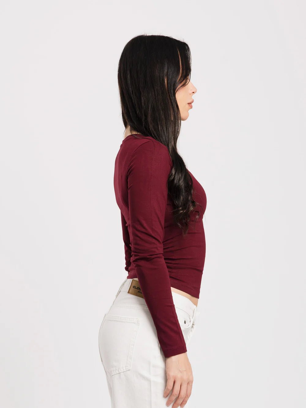 Top col V manches longues - ELEM