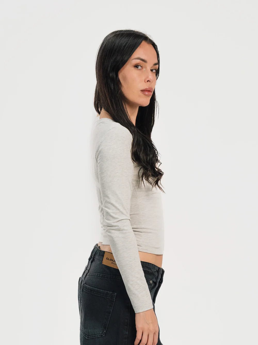 Top col V manches longues - ELEM