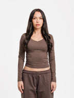 Top col V manches longues - ELEM