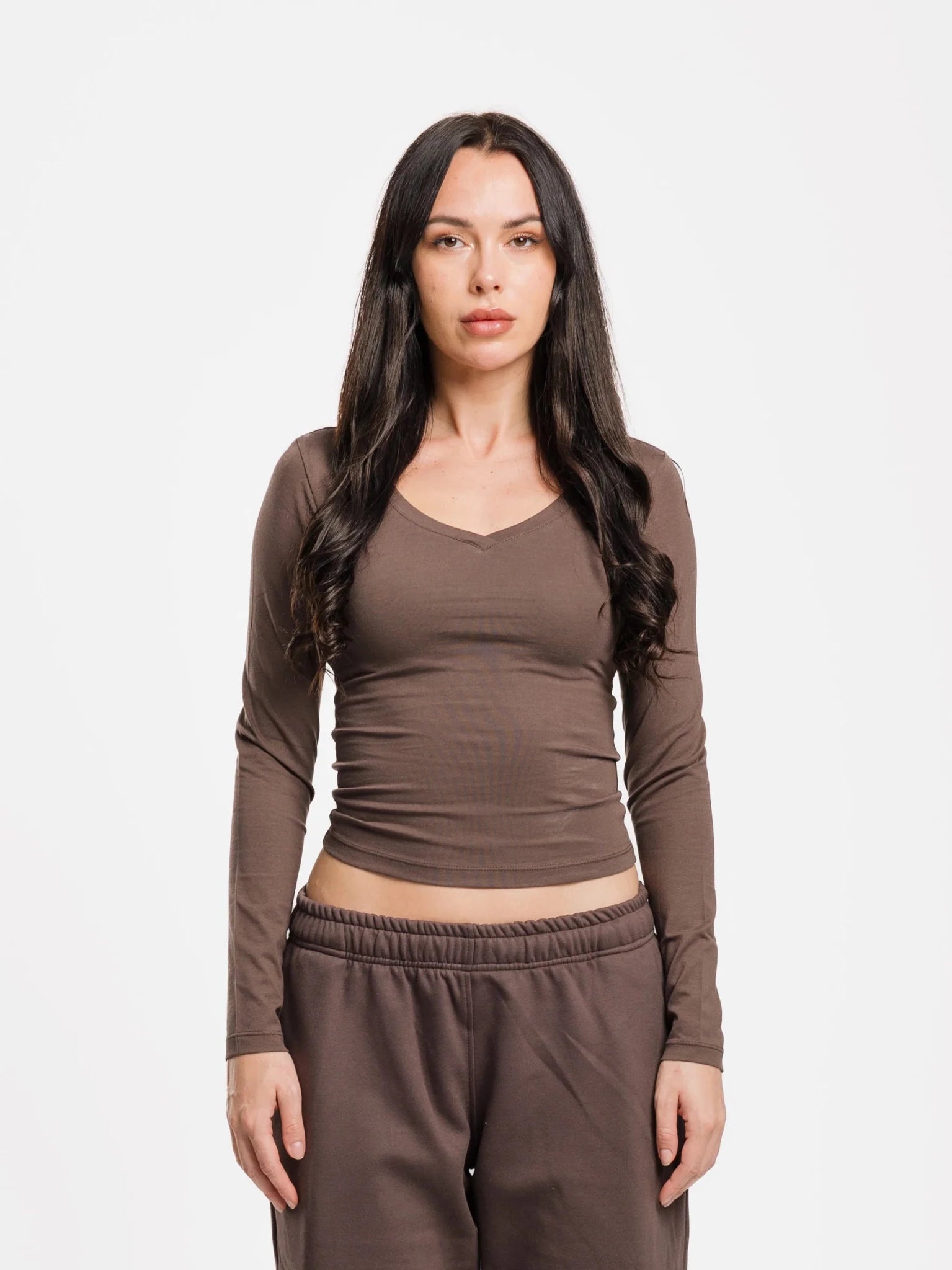 Top col V manches longues - ELEM