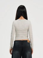 Top col V manches longues - ELEM